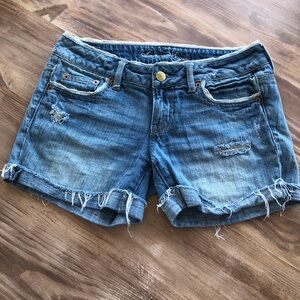 American Eagle Outfitters Blue Jean Shorts Distressed Style